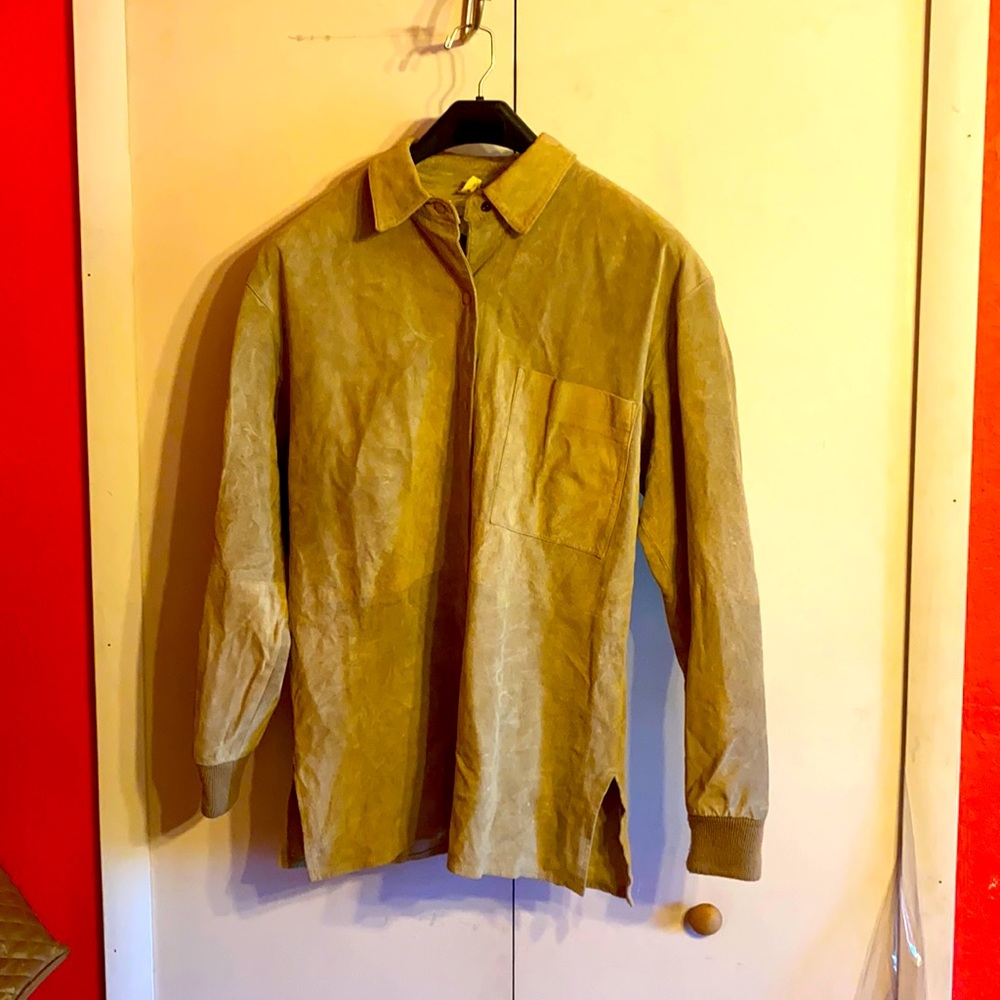 Jones New York, Suede Varsity button-down